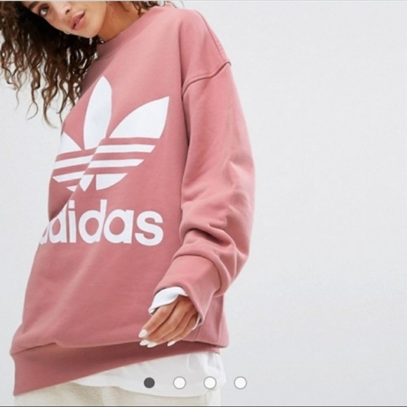 adidas Tops - 💕❤️Rare Adidas Trefoil Dusty Rose Pullover Sweatshirt Size M